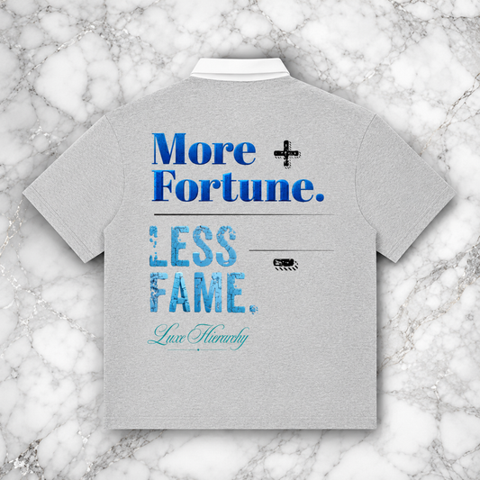 "More Fortune, Less Fame" Premium Polo Shirt