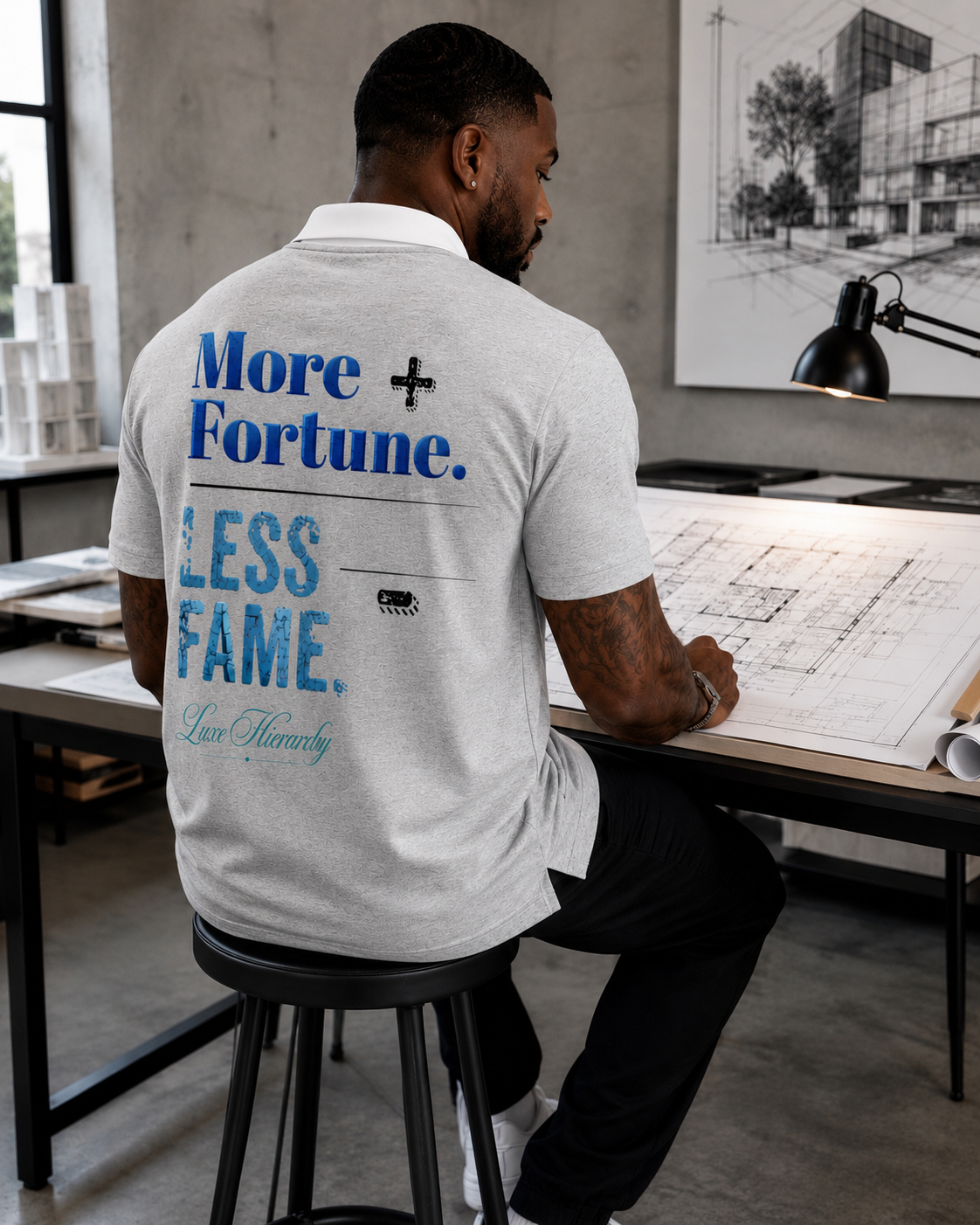 "More Fortune, Less Fame" Premium Polo Shirt