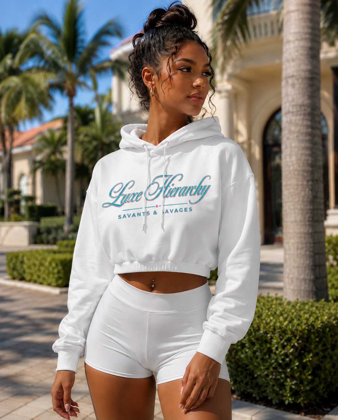 Savants & Savages "Flight to Paradise Premium Cropped Hoodie