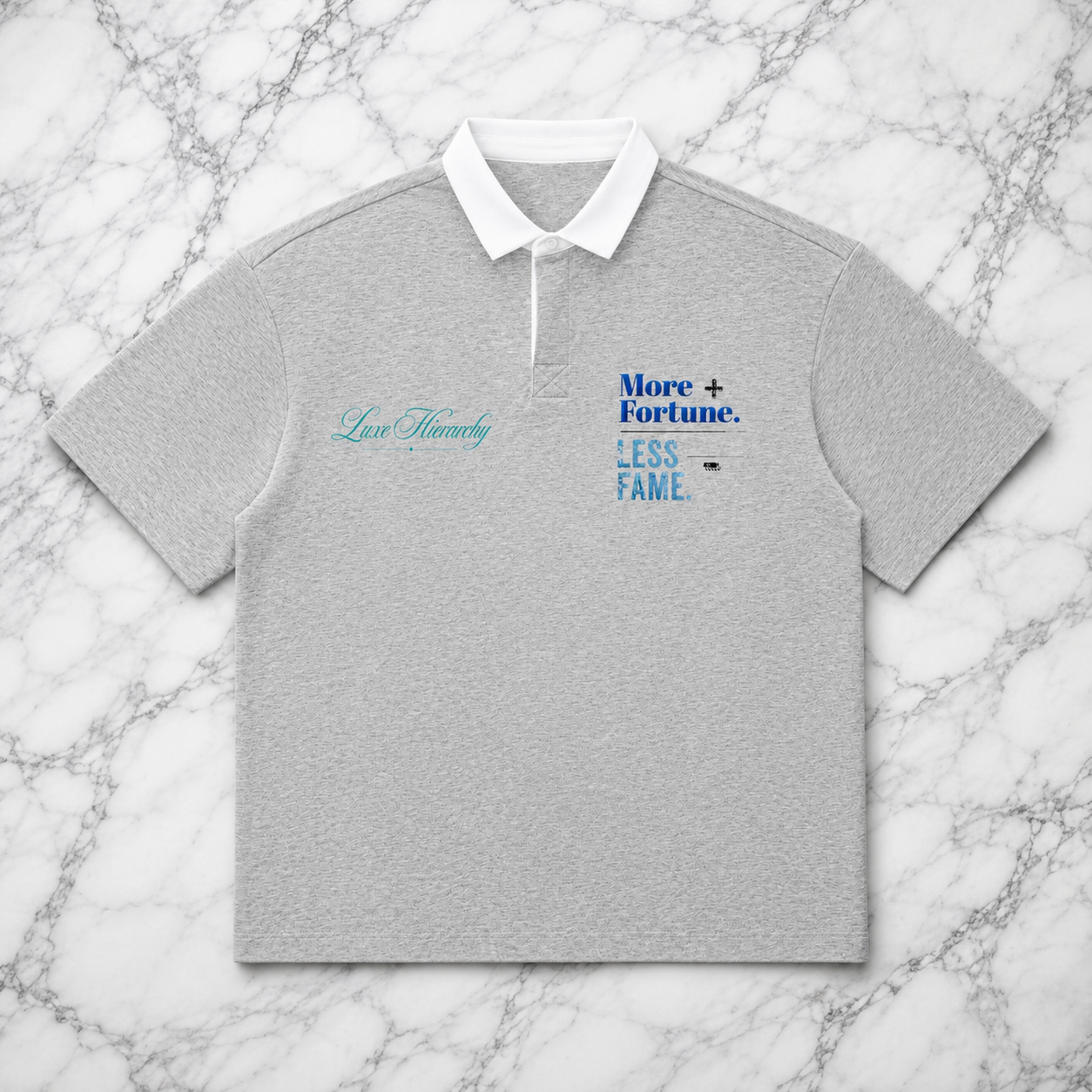 "More Fortune, Less Fame" Premium Polo Shirt